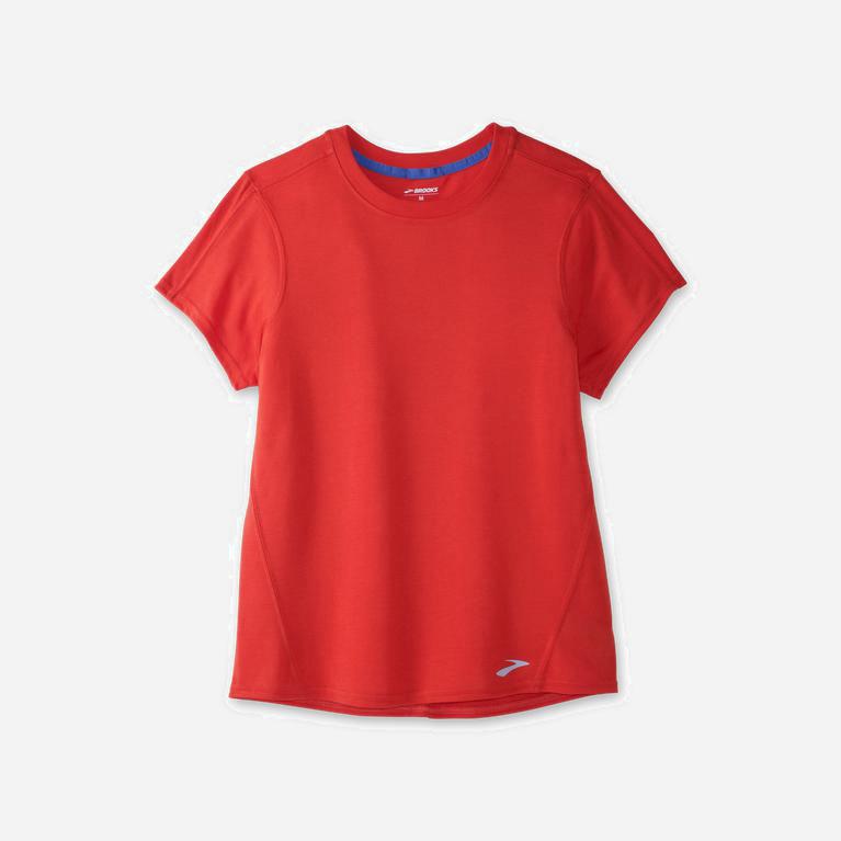 Brooks Distance Womens Short Sleeve Running Shirt - Jamberry/Red - Philippines (693250GBU)